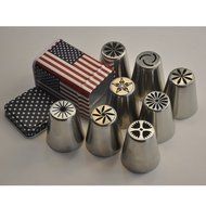 TANGCHU Russian Piping Tips 28PCS/SET Stainless Steel Large Size Icing Syringe Set Ball Nozzles DIY Coupler Nozzle... N26