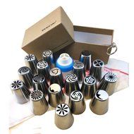 TANGCHU Russian Piping Tips 28PCS/SET Stainless Steel Large Size Icing Syringe Set Ball Nozzles DIY Coupler Nozzle... N27