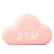 Generic Digital Clock in Cloud Shape Light Pink
