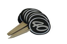 All About Details Black &amp; White 40 Cupcake Toppers, Set of 12