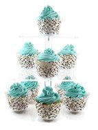 100pcs Cupcake Wrappers - White Shimmering Decorative Vine Lace Liner Wrapper by Ultimate Hostess - Versatile... N4