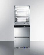 Summit FRBW52D 24" 4 cu. ft. Upper Warming Cabinet and 3.4 cu. ft. Lower Drawer Freezer in Stainless Steel