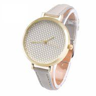XILALU Women watch, Leather printing Analog Quartz concise Fashion Ladies table Wrist Watch (Beige) N2