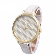 XILALU Women watch, Leather printing Analog Quartz concise Fashion Ladies table Wrist Watch (Beige) N3