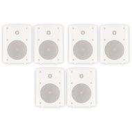 Theater Solutions TS5ODW Indoor or Outdoor Speakers Weatherproof Mountable White 3 Pair Pack N3
