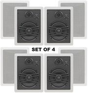 Yamaha Custom Easy-to-install In-Wall Natural Sound Flush Mount 3-Way 150 watts Speaker (Set of 4) with a 1" Swivel...