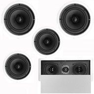 Theater Solutions 5.1 Home Theater 8" and 6.5" Speaker Set with Center, 15" Powered Sub and More TS6C8CL51SET8