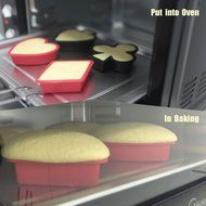 Cupcake Mold,Silicone Bakeware Set,Silivo 4 Pack Baking Set Poker Shaped 3.15"*4.15"*1" Deep Non-stick Silicone... N6