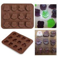 Ogori 12 Owls Silicone Cake Bread Chocolate Jelly Candy Kids Gift Baking Mould Craft Mold