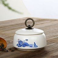 XDOBO Mini Ceramic Tea Tin Seal Pot Tea Storage Container Sealed Can (E)