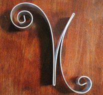 Hortense B. Hewitt Wedding Accessories Metal Scroll Cake Top, Letter M, 5-Inch Tall N20