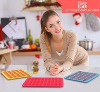 Silicone Gummy Bear Mold VALUE PACK Kit + Bonus Bear Container &amp; Dropper - BPA Free 3-Pack Molds 150 Gummies At...