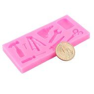 uxcell Tools Silicone Cake Fondant Mold Topper Hammer Spanner Baking Mould Decorating N3