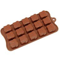 Freshware CB-604BR 16-Cavity Silicone Christmas Tree, Ornament and Star Chocolate, Candy and Gummy Mold N4