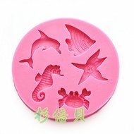 Anyana Dolphin Crab Silicone Fondant Mold Cake Decorating Pastry Gum Pastry Tool Kitchen Tool Sugar Paste Baking...