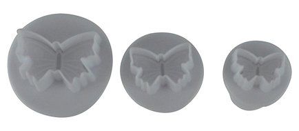 Southern Homewares 3 Piece Butterfly Fondant Cake Cookie Plunger/Cutter Shape Set, White N2