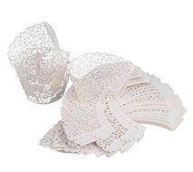 Youbedo White Cupcake Wrappers Paper Cups Little Vine Lace Little Cake Case Trays Food Decoration (100pcs) N3