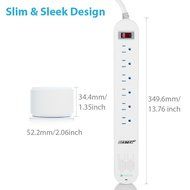 BESTEK 6-Outlet Surge Protector 6.6ft Cord with 7.5A 4 USB Ports N9
