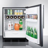 Summit FF63BSSHVADA 24&quot; ADA Compliant Freestanding Compact Refrigerator with 5.5 cu. ft. Capacity Adjustable Spill...