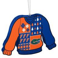 NCAA Florida Gators Metal License Plate Christmas Ornament Foam Ugly Sweater Bundle 2 Pack By Forever Collectibles N3