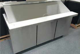 3 Door 70&quot; Mega Top 30 Pan Salad Sandwich Prep Refrigerator Table Cooler STAINLESS N3