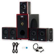 Acoustic Audio AA5103 Home 5.1 Speaker System with USB Bluetooth Optical Input and 2 Ext. Cables