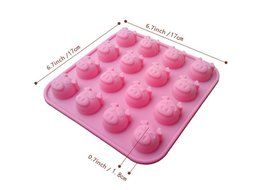 16 Cavities Vivid Expression Pig-Man Cake Molds Silicone Jello Chocolate Candy Molds (Pink, Pack of 1)