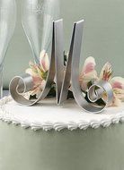 Hortense B. Hewitt Wedding Accessories Metal Scroll Cake Top, Letter M, 5-Inch Tall N26