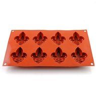 2win2buy 8-Cavity Fleur De Lis Chocolate Candy Silicone Mold Muffin Jelly Ice Tray Baking