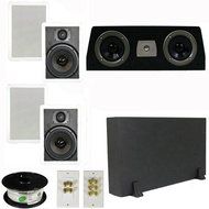 Theater Solutions 5.1 Home Theater 6.5" Speakers Set with Center, 8" Powered Sub and More TS65WC51SET1