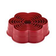 Cake Boss Decorating Tools 8-Piece Nylon Daisy Fondant and Cookie Cutter Set, Red