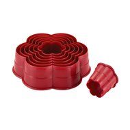 Cake Boss Decorating Tools 8-Piece Nylon Daisy Fondant and Cookie Cutter Set, Red N2