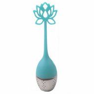 GOOTRADES Lotus Shaped Stainless Steel Tea Infuser Teaspoon Silicone Loose Leaf Herb Strainer Filter (Red) N9