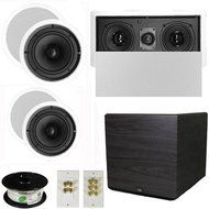 Theater Solutions 5.1 Home Theater 8" and 6.5" Speaker Set with Center, 15" Powered Sub and More TS6C8CL51SET8 N2