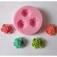 Y&amp;XL&amp;H Three Flower Baking Fondant Cake Chocolate Candy Mold,L5.9cmW5.9cmH1.1cm N3