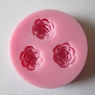 Y&amp;XL&amp;H Three Flower Baking Fondant Cake Chocolate Candy Mold,L5.9cmW5.9cmH1.1cm N4