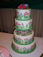 Designer Stencils C342 Spring Garden Top - 7 inch Cake Stencil N3