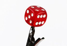 Dice Crocodile Clip (Red) N19