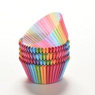 Yosoo Colorful Rainbow Paper Cake Cup Baking Muffin Liner 100 Pcs N2