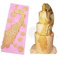 Sher 3D Peacock Silicone Lace Fondant Mold Sugar Candy Cake Decorating Mould Tool N4