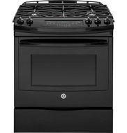 GE JGS750DEFBB 30" Black Gas Slide-In Sealed Burner Range - Convection N7