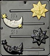 Sun &amp; Moon Lollipop Chocolate Candy Mold 223