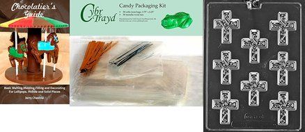 Cybrtrayd R075 Small Cross with Swirl Chocolate Candy Mold with Exclusive Cybrtrayd Copyrighted Chocolate Molding...