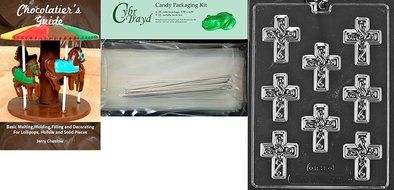Cybrtrayd R075 Small Cross with Swirl Chocolate Candy Mold with Exclusive Cybrtrayd Copyrighted Chocolate Molding... N2