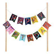 French Bull Birthday Cake- Foil Cake Banner Topper N5