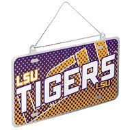 NCAA LSU Tigers Metal License Plate Christmas Ornament Foam Ugly Sweater Bundle 2 Pack By Forever Collectibles N2