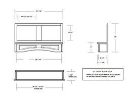 Arched Valance Mantel Hood Front, 30 x 24, Maple - by Castlewood N3