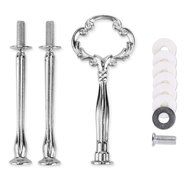 5 Sets 3 Tier MINI Flower Silver Cake Plate Stand Handle Fittings Hardware Rod Plate Stand Wedding Party Dessert... N2
