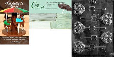 Cybrtrayd W023 Bells in Heart Lolly Wedding Chocolate Candy Mold