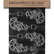 Dress My Cupcake DMCC142 Chocolate Candy Mold, Candy Cane Lollipop, Christmas